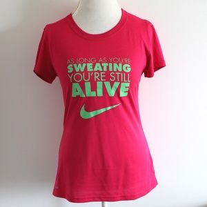 NIKE Dri Fit Tee Shirt 'Sweating you're Alive' - S
